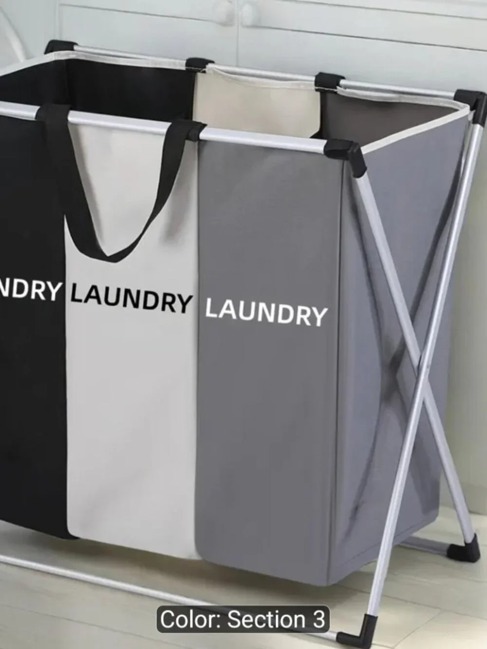 Foldable 3 - Section Laundry Sorter